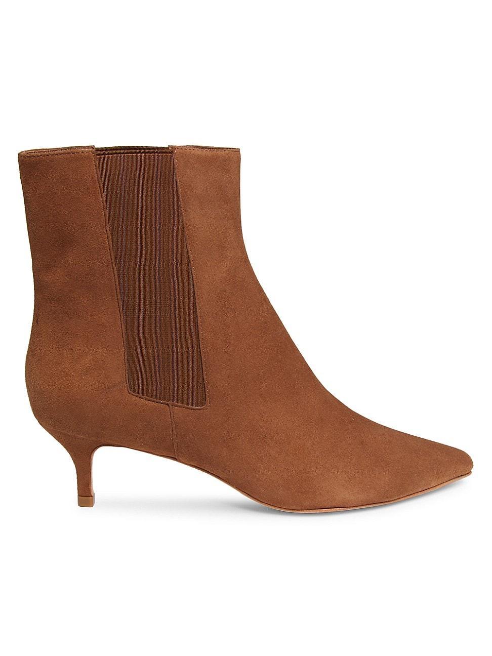 Womens Suede Kitten-Heel Booties Product Image