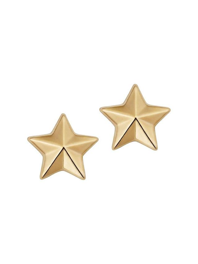 Womens 14K Yellow Gold Street Star Studs Product Image