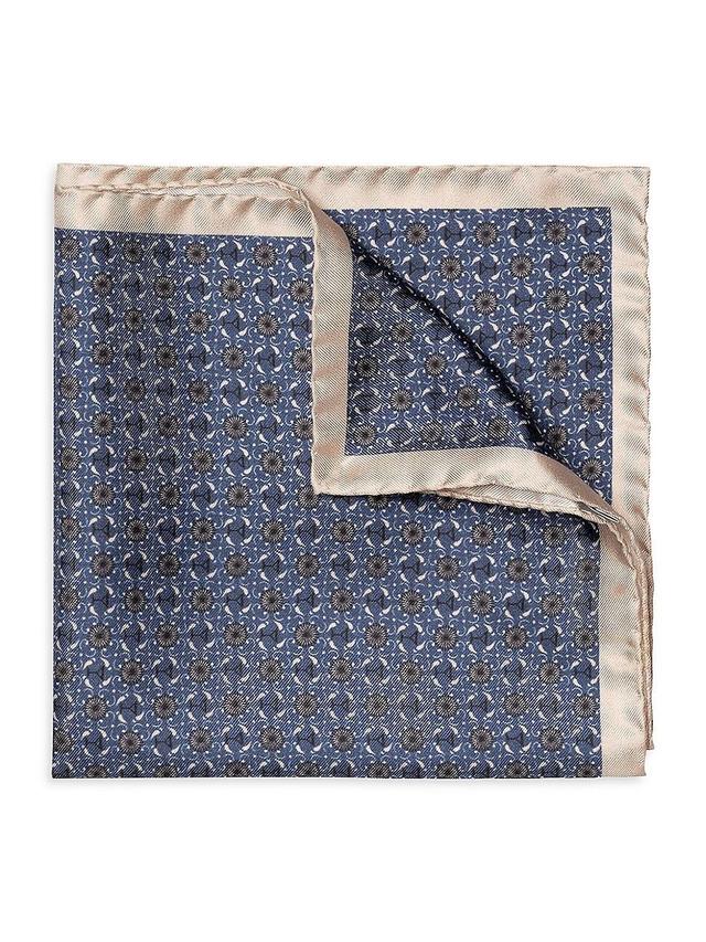 Men's Geometric Silk Pocket Square Product Image