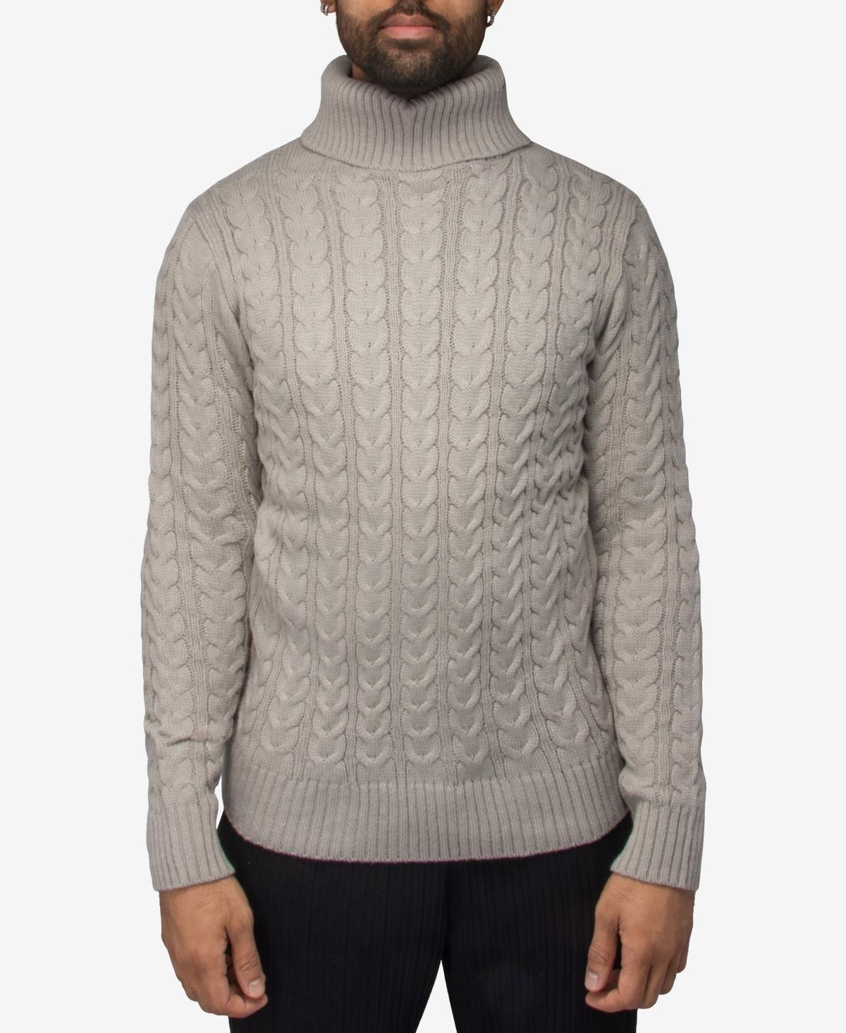 X-Ray Mens Cable Knit Roll Neck Sweater Product Image