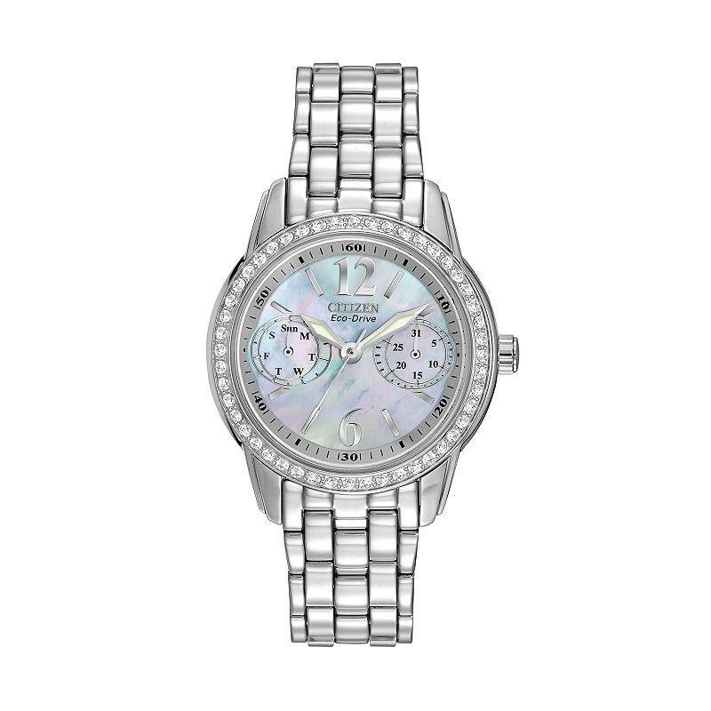 Citizen Silhouette Eco-Drive Stainless Steel Crystal & Mother-of-Pearl Watch - FD1030-56Y - Women, Womens, Silver Product Image