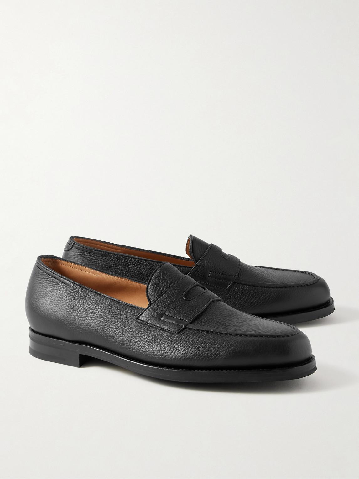 JOHN LOBB Lopez Full-grain Leather Penny Loafers In Black Product Image