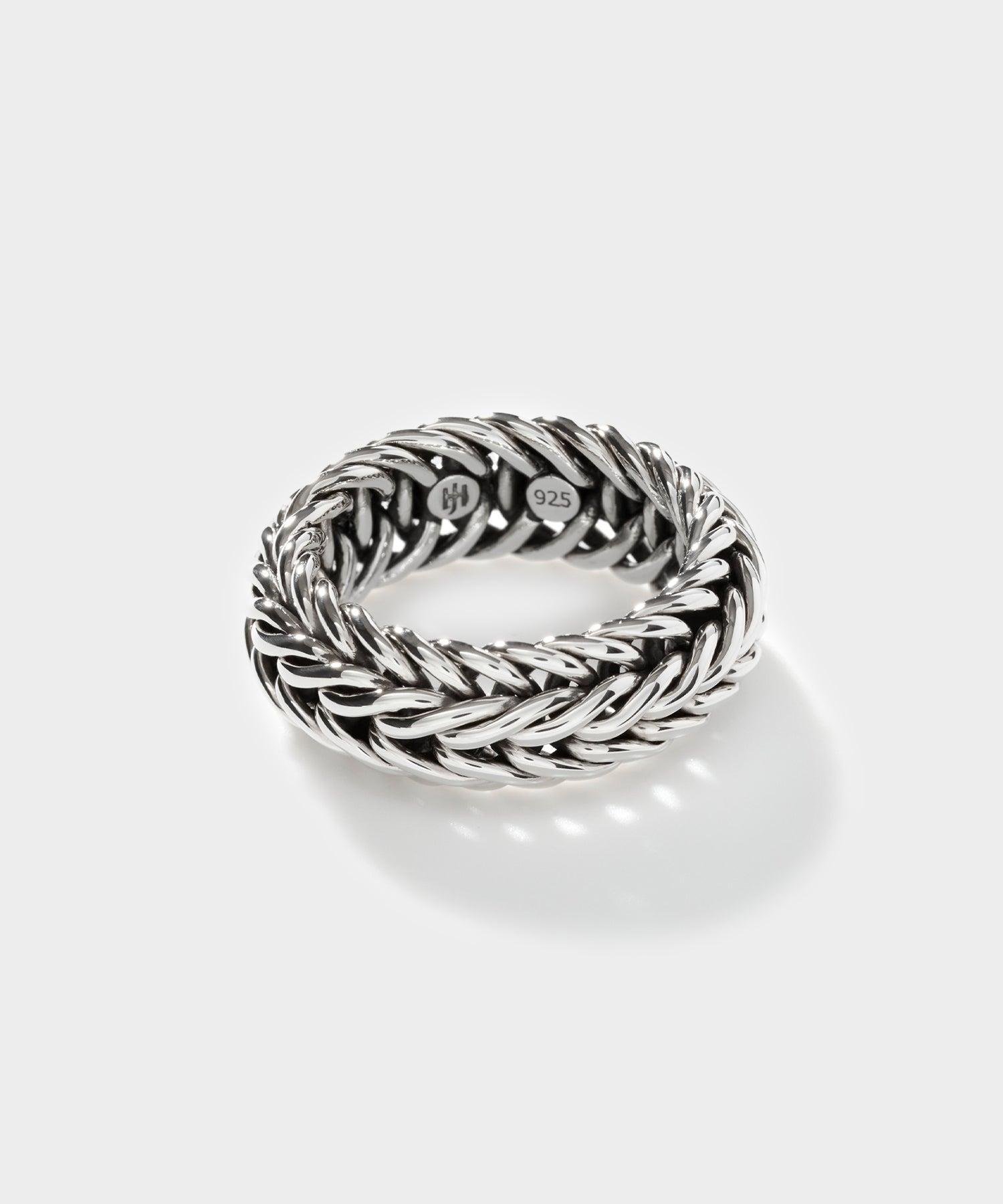 John Hardy Wide Kami Chain Sterling Silver Band Ring Product Image