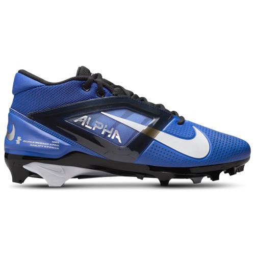 Nike Mens Nike Alpha Menace 4 Pro - Mens Football Shoes White/Metallic Silver/Hyper Royal Product Image