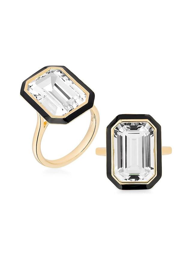 Womens Queen 18K Yellow Gold, Rock Crystal, & Enamel Ring - Yellow Gold - Size 7 Product Image