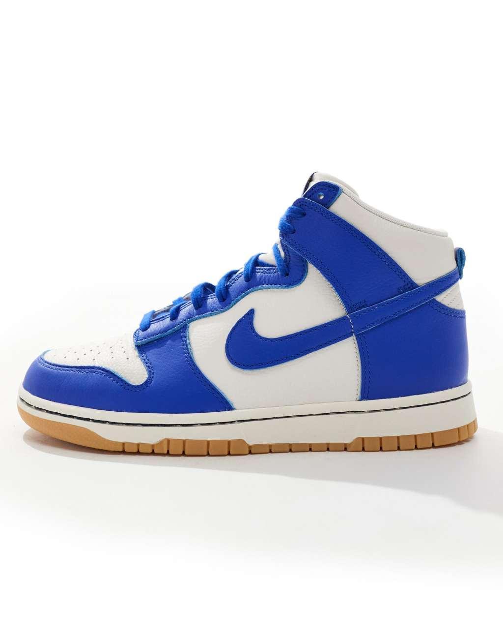 Nike Dunk High SE sneakers in white and blue Product Image