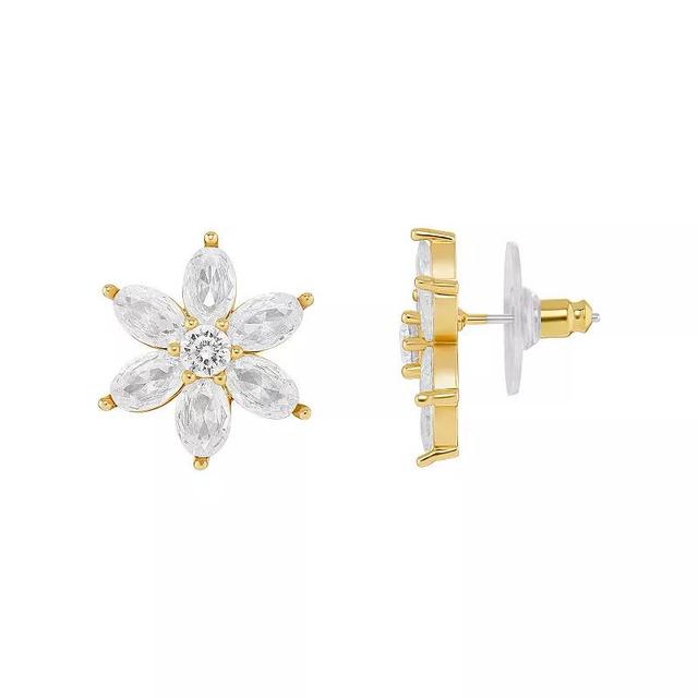 Emberly Flower Stud Earrings, Womens, White Product Image