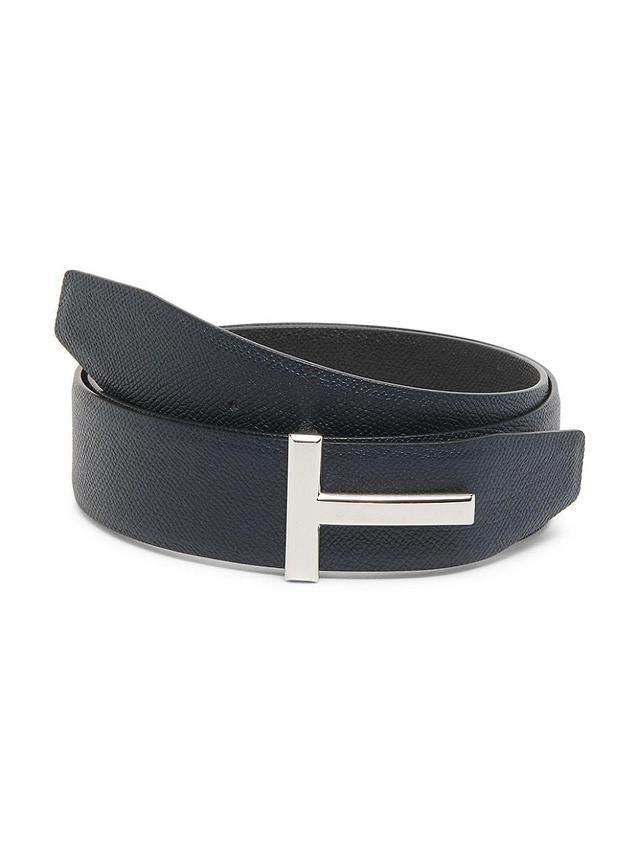 Mens T Buckle Reversible Leather Belt Product Image