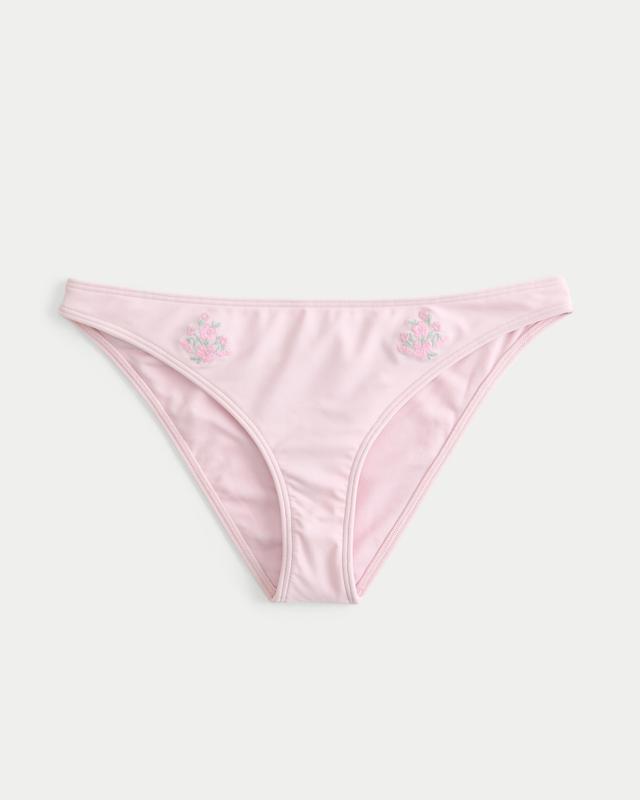 Embroidered Low-Rise Cheeky Bikini Bottom Product Image