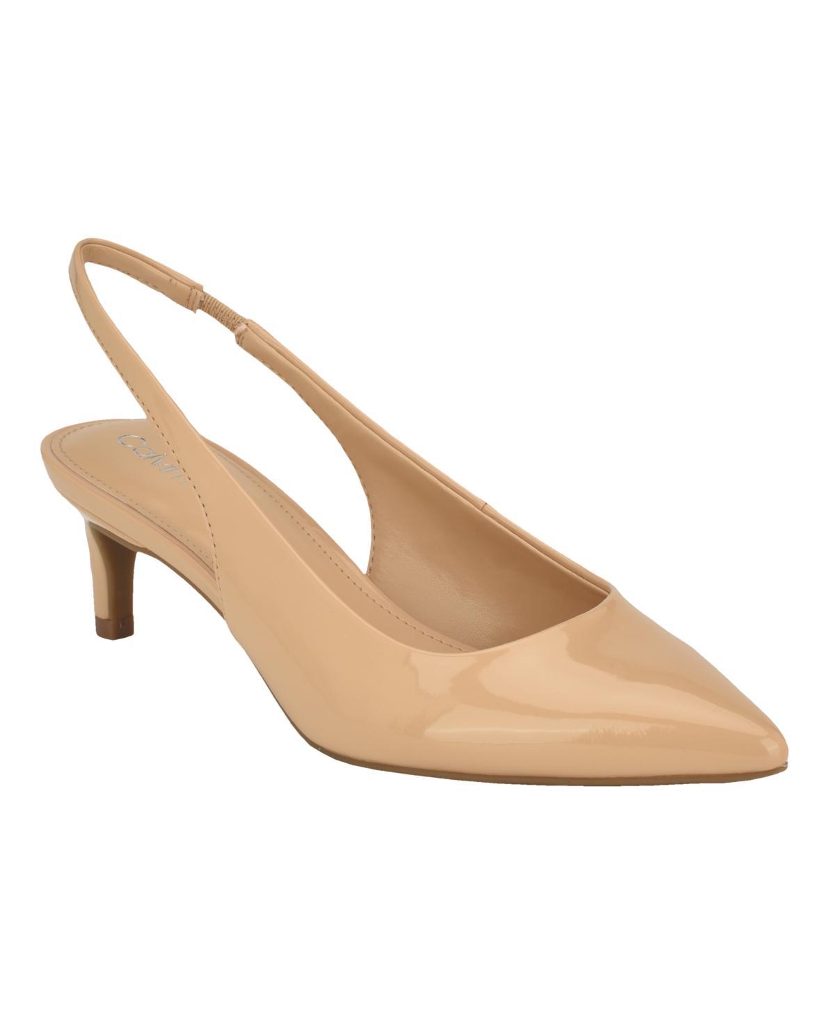 Calvin Klein Womens Dainty Pointy Toe Low Heel Slingback Pumps Product Image