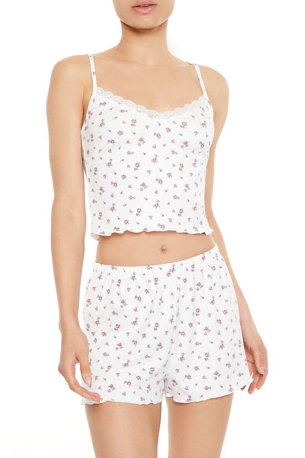 Ditsy Floral Cropped Pajama Cami | Forever 21 Product Image