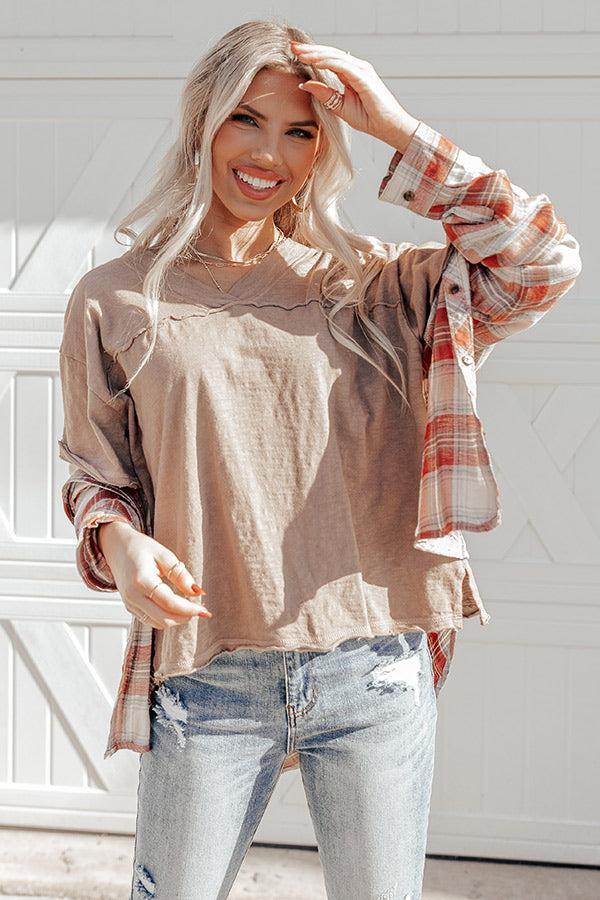 Down To The Wire Shift Top In Mocha Product Image