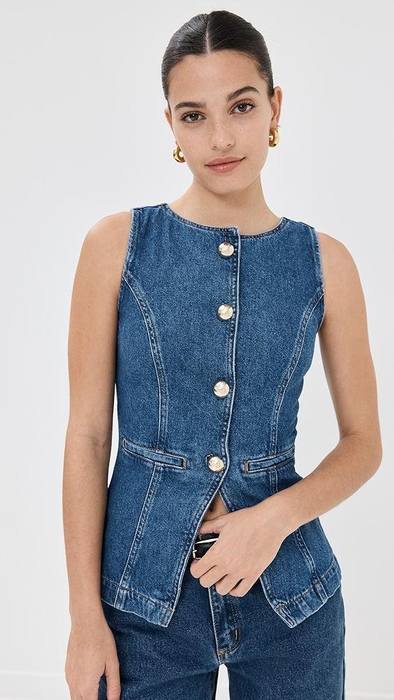 Reformation Ophelia Denim Top | Shopbop Product Image