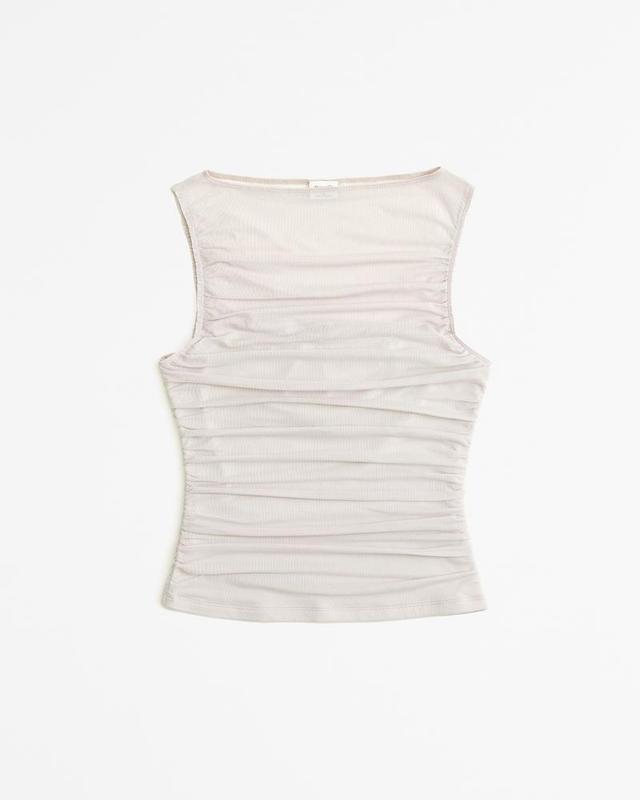 Mesh Ruched Slash Top Product Image