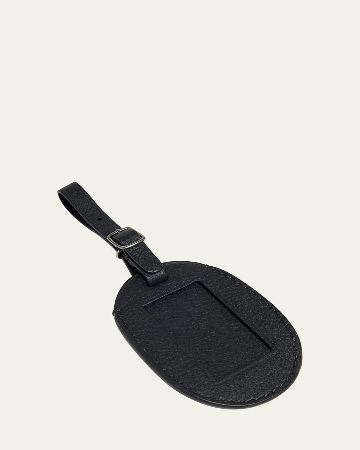 Mens Leather Oval Luggage Tag Product Image