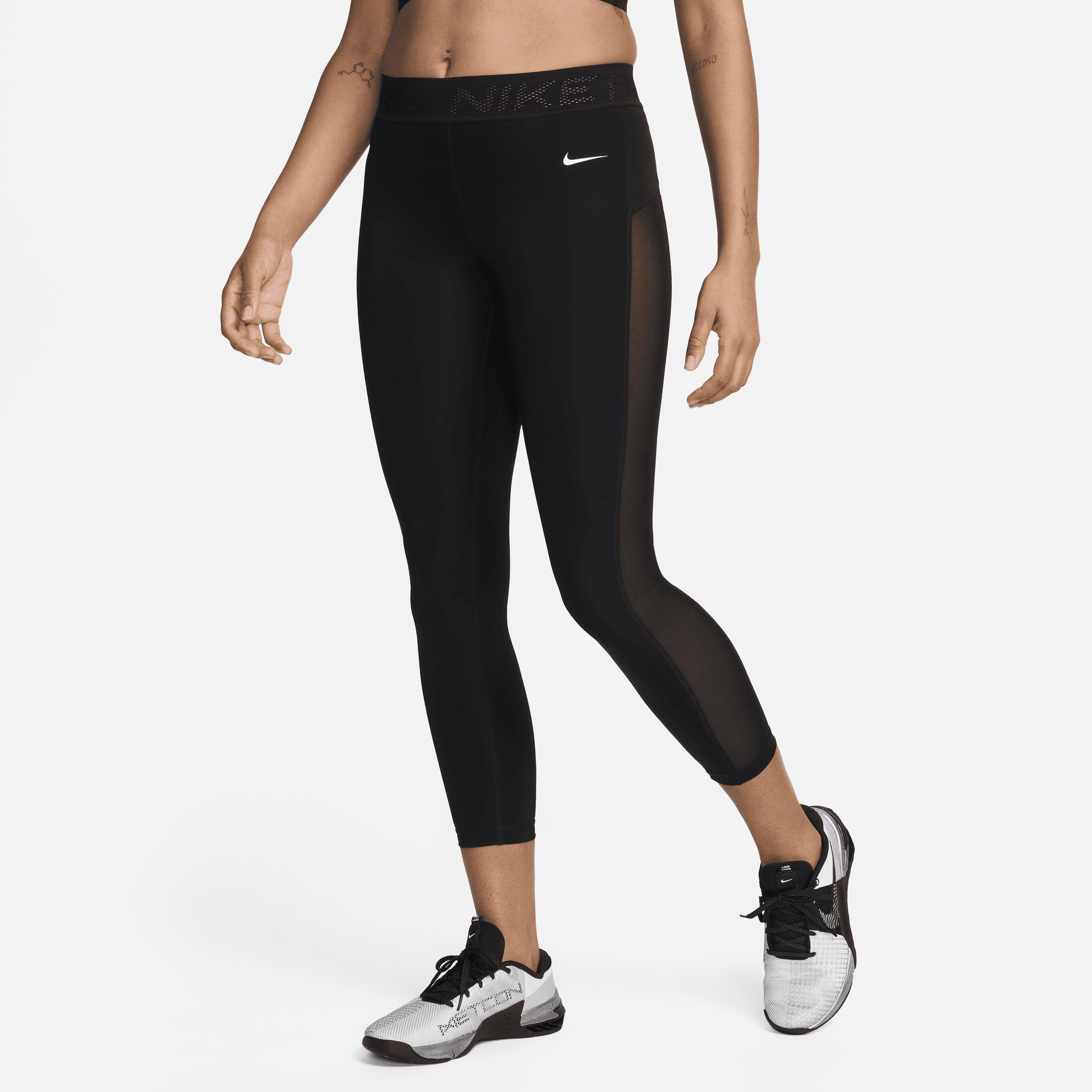 Women's Nike Pro Mid-Rise 7/8 Mesh-Paneled Leggings Product Image