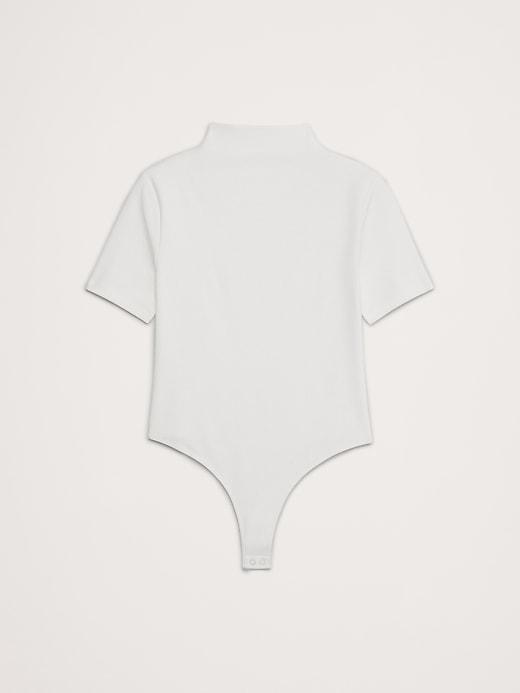 Refined Mock-Neck Thong Bodysuit Product Image