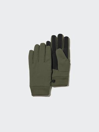 Heattech Lined Function Gloves Olive Large UNIQLO US Product Image