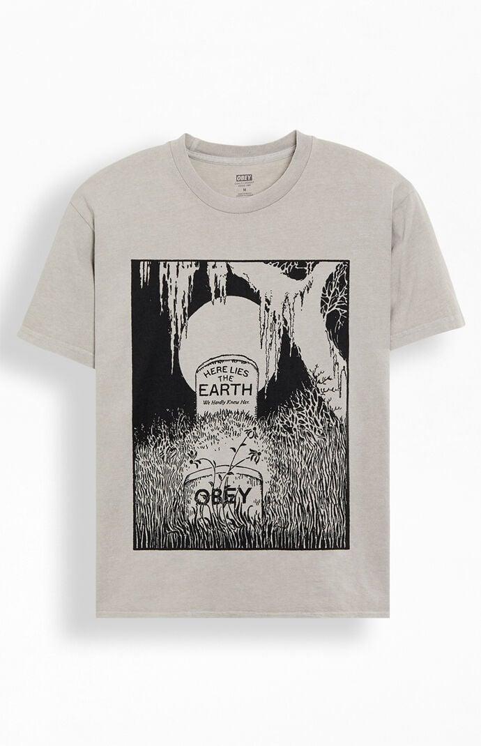 Obey Men's Here Lies Earth Pigment T-Shirt Product Image