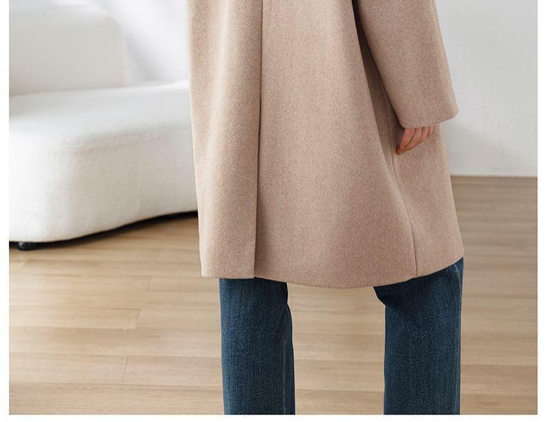 Collared Plain Button Coat Product Image