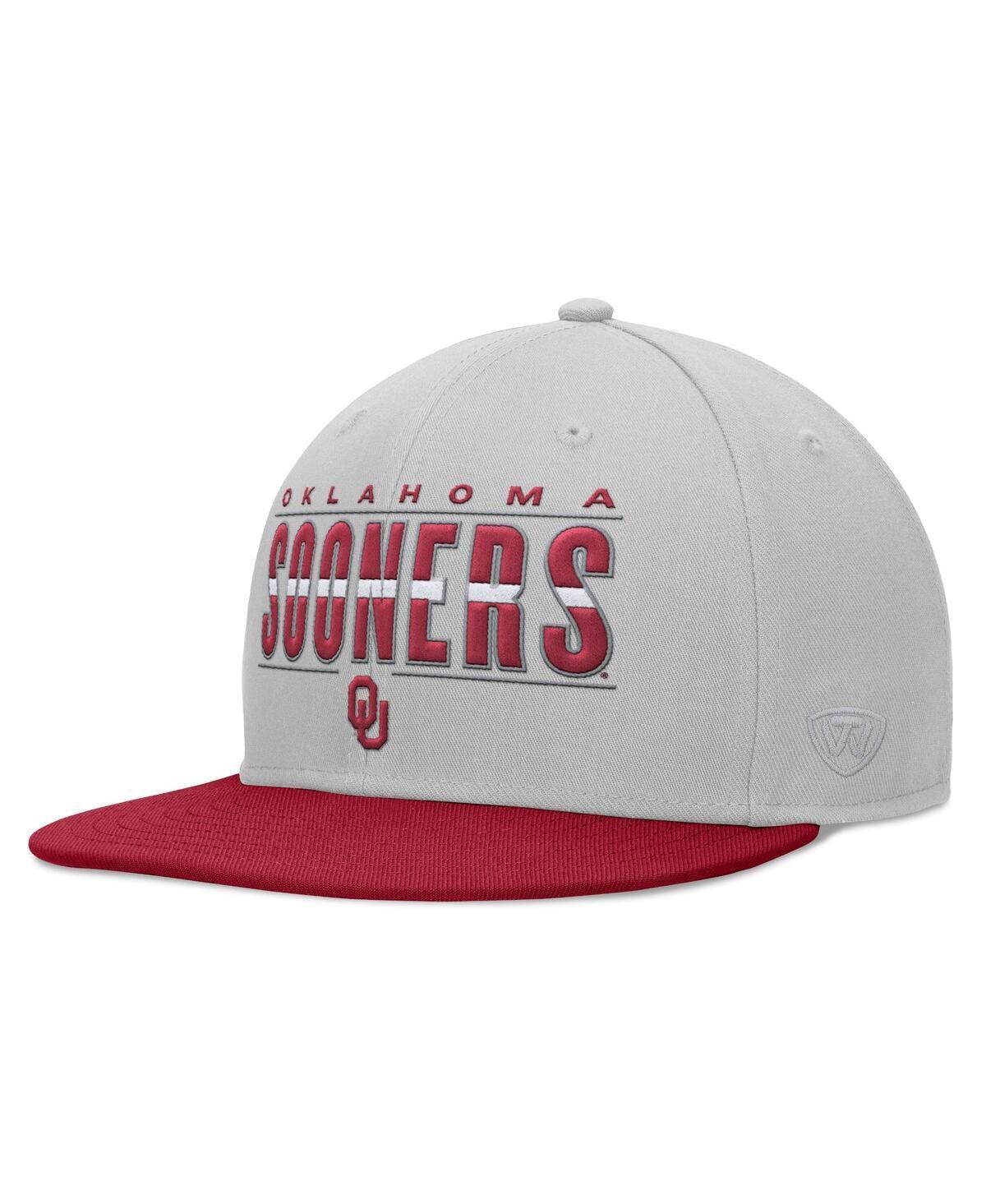 Mens Top of the World Gray Oklahoma Sooners Hudson Snapback Hat Product Image