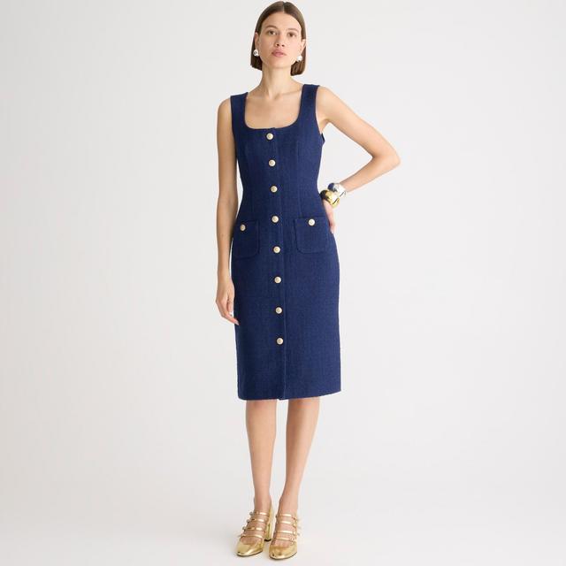 Sophia sleeveless midi dress in tweed Product Image