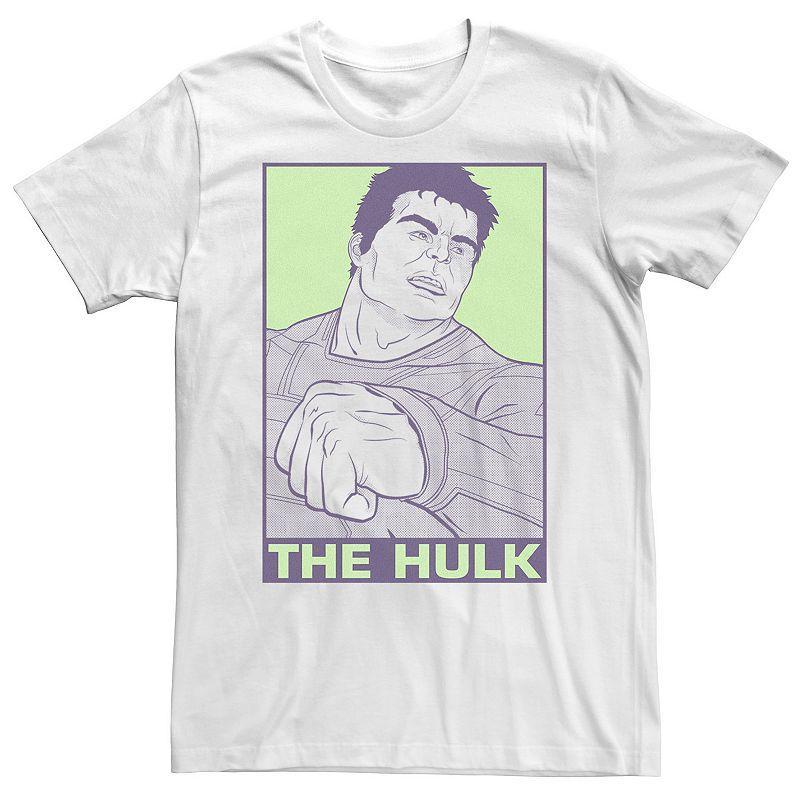 Big & Tall Marvel Avengers Endgame Hulk Pop Art Tee, Mens White Product Image