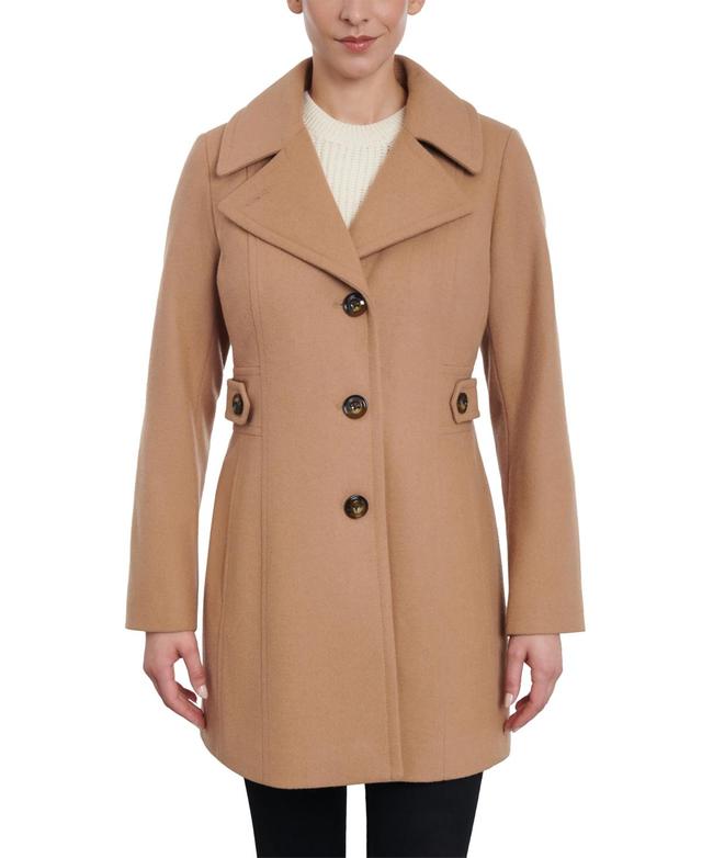 Women's Petite Single-Breasted Notched-Collar Peacoat, Created for Macy's Product Image