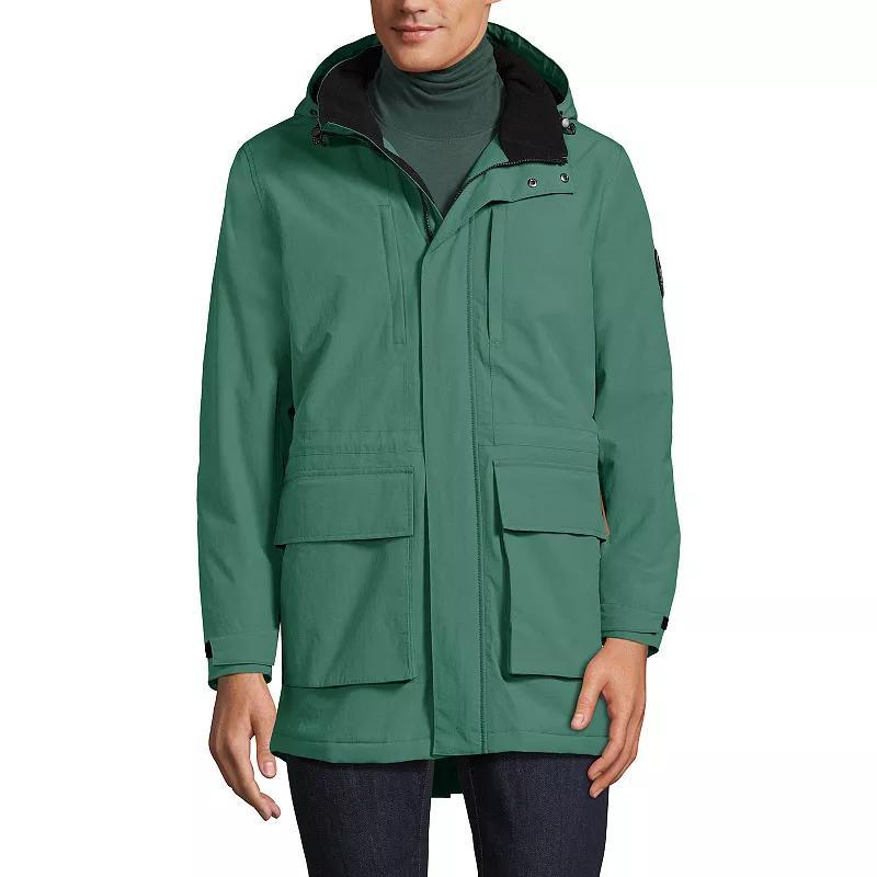 Mens Lands End Squall Insulated Waterproof Winter Parka Washed Green Product Image