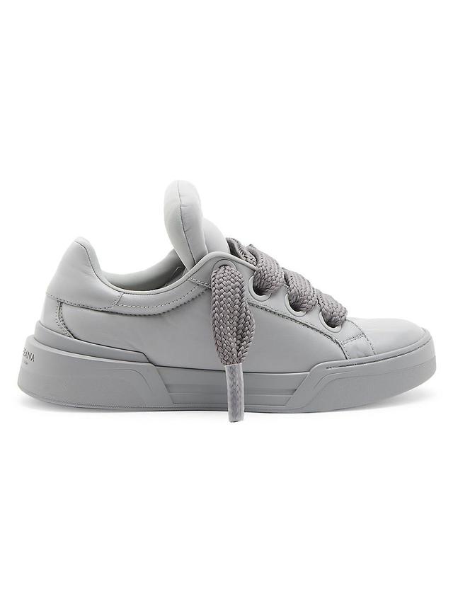 Mens Leather Low-Top Skate Sneakers Product Image