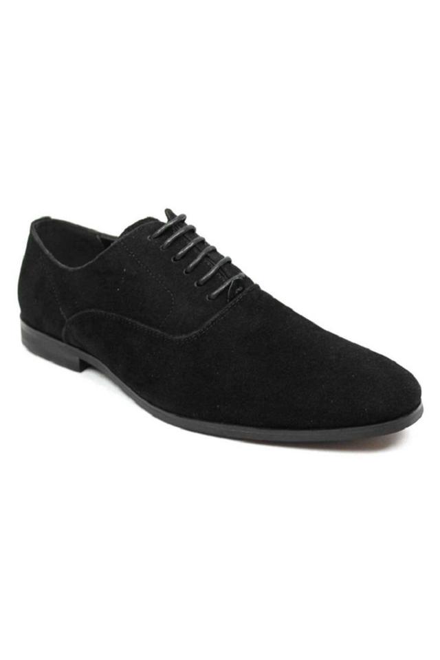 Black Suede Round Toe Dress Shoes Male Product Image