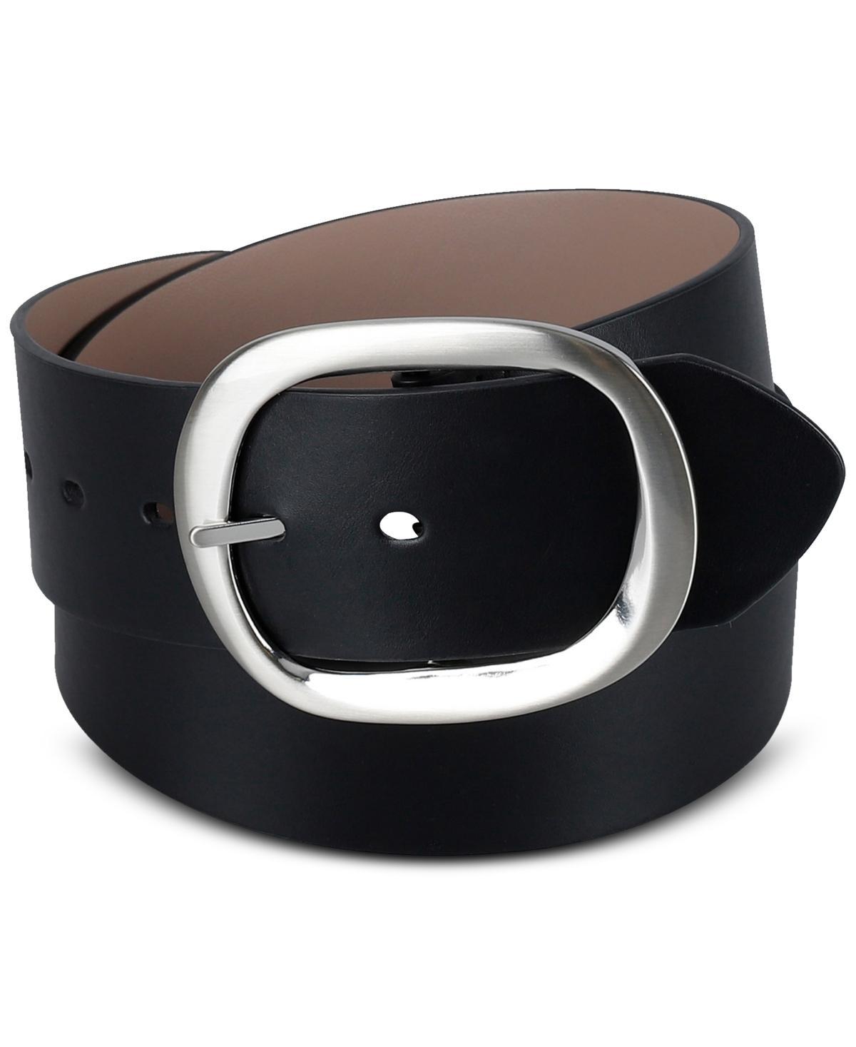 Calvin Klein Womens Reversible Oversized Statement Buckle Belt - Black Product Image