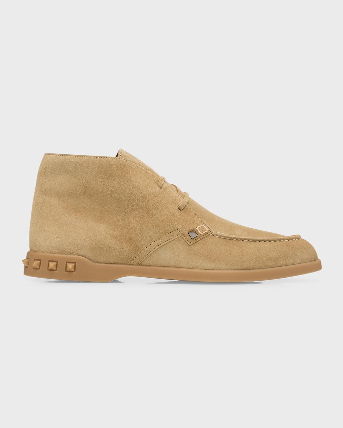 Mens Rockstud Leather Chukka Boots Product Image