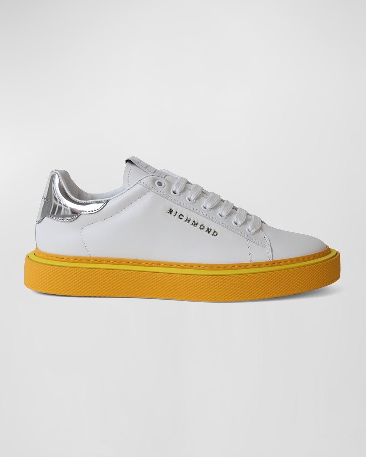 Mens Low-Top Logo Leather Sneakers Product Image