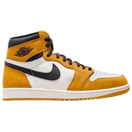 Jordan Mens Jordan Retro 1 Hi OG RMSTD - Mens Basketball Shoes Yellow Ochre/Black/Sail Product Image