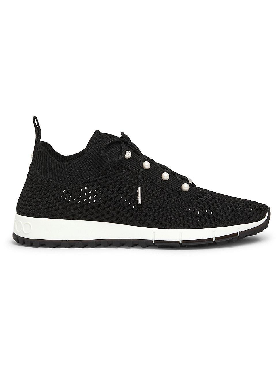 Veles Knit Pearly Lace-Up Sneakers Product Image