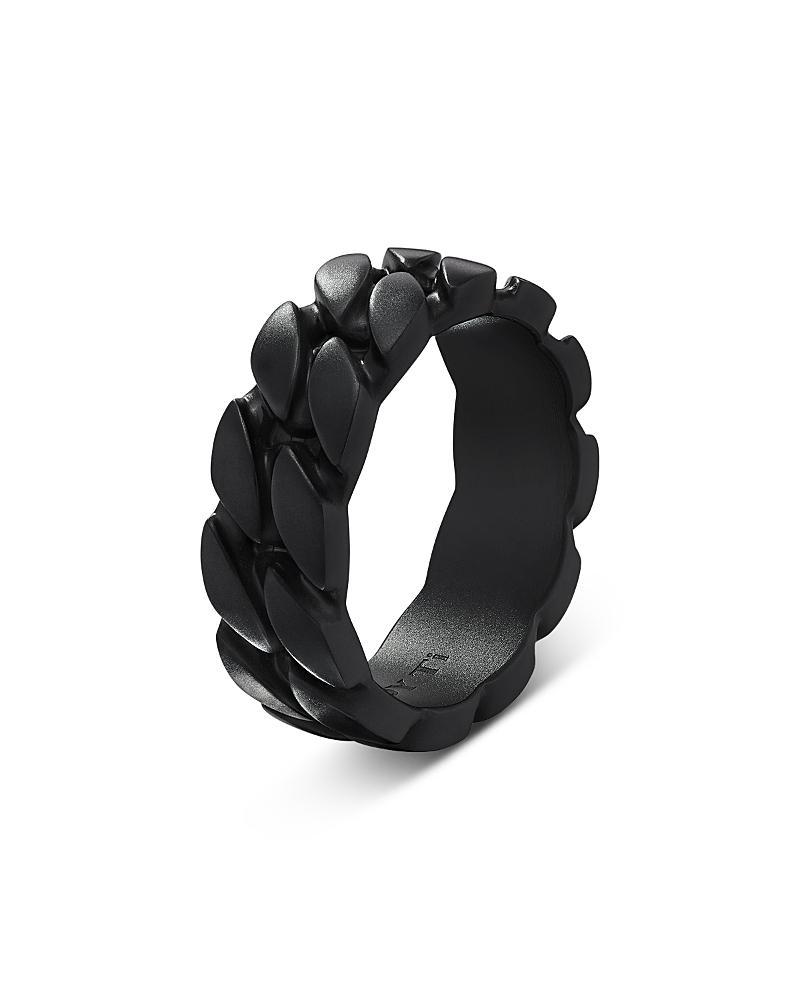 David Yurman Mens Curb Chain Band Ring in Black Titanium, 8mm Product Image