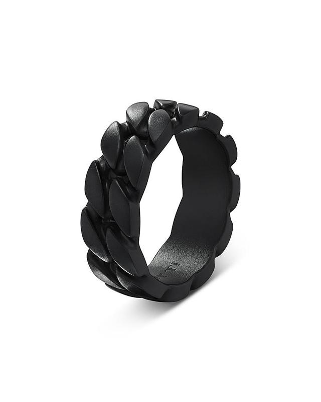 David Yurman Mens Black Titanium Curb Chain Band Ring Product Image