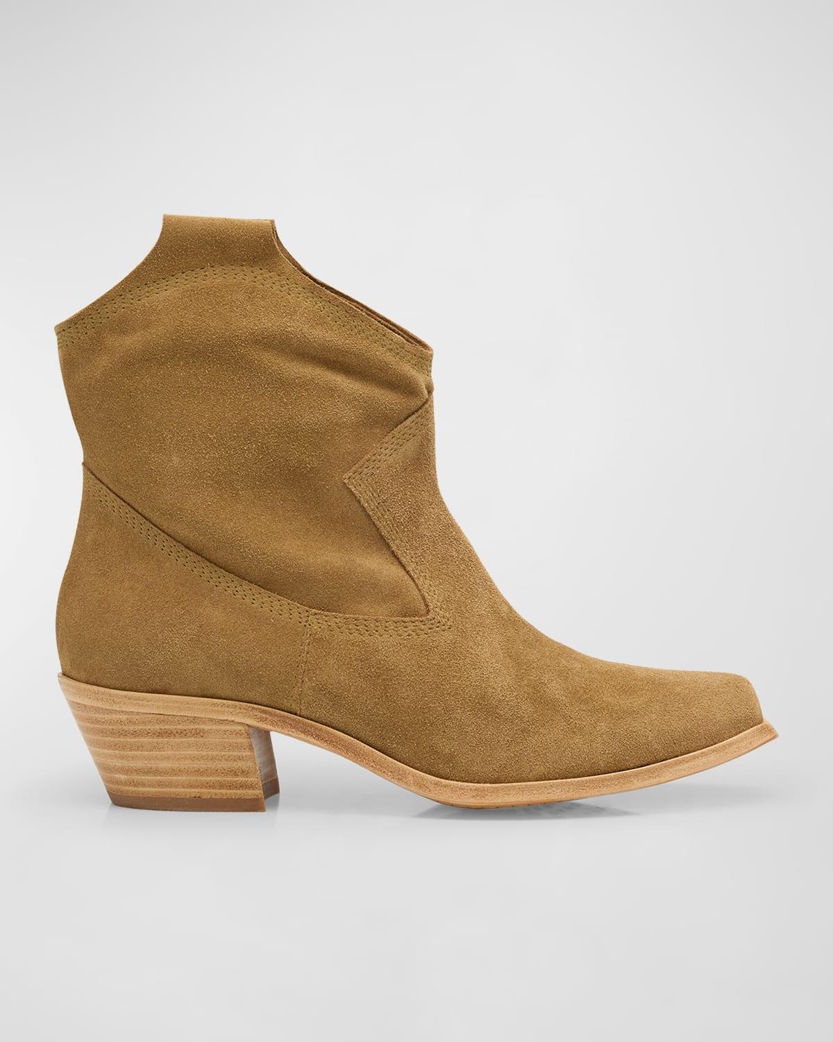 Bristol Suede Cowboy Booties Product Image