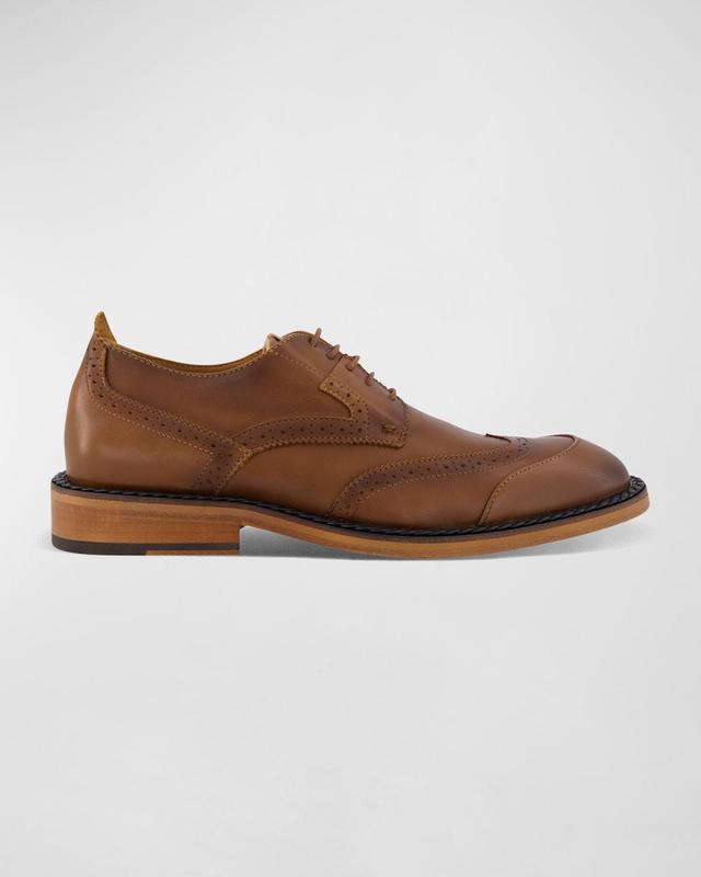 Men's Wingtip Brogue Leather Derby Shoes Product Image