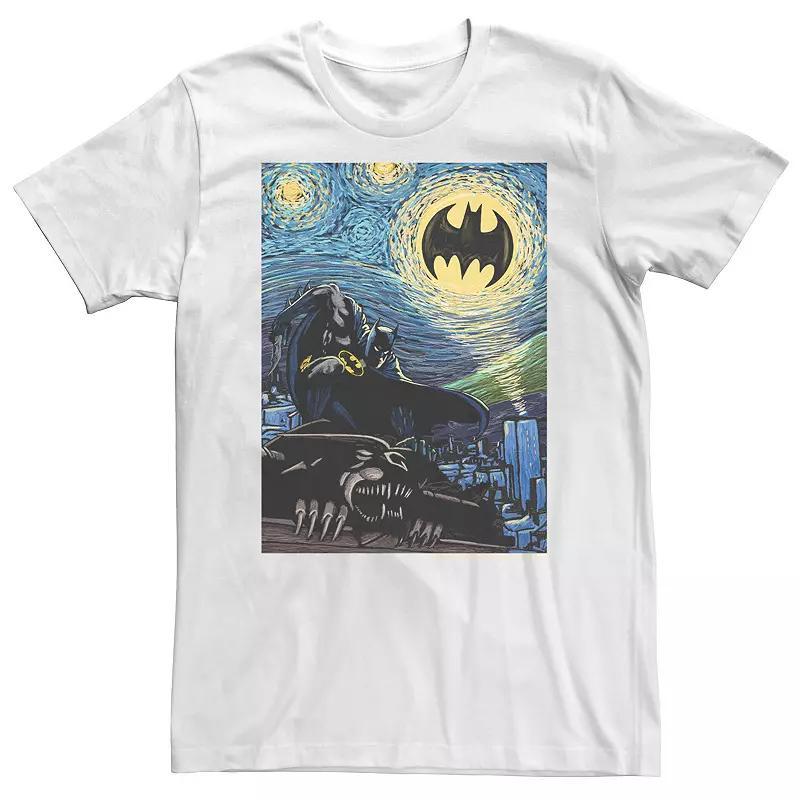 Big & Tall DC Comics Batman The Dark Knight Starry Night Style Tee Tee, Mens Product Image