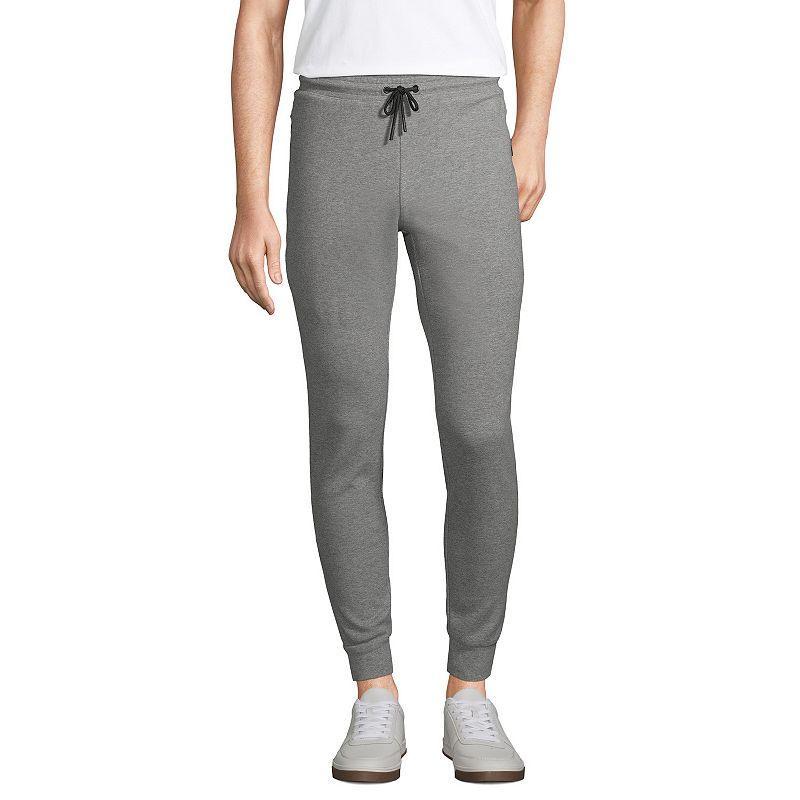 Mens Lands End Slim-Fit Performance Sweat Pants Cement Grey Product Image