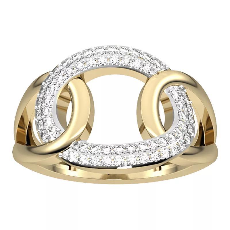 10k Gold Diamond Circle Link Ring, Womens Product Image