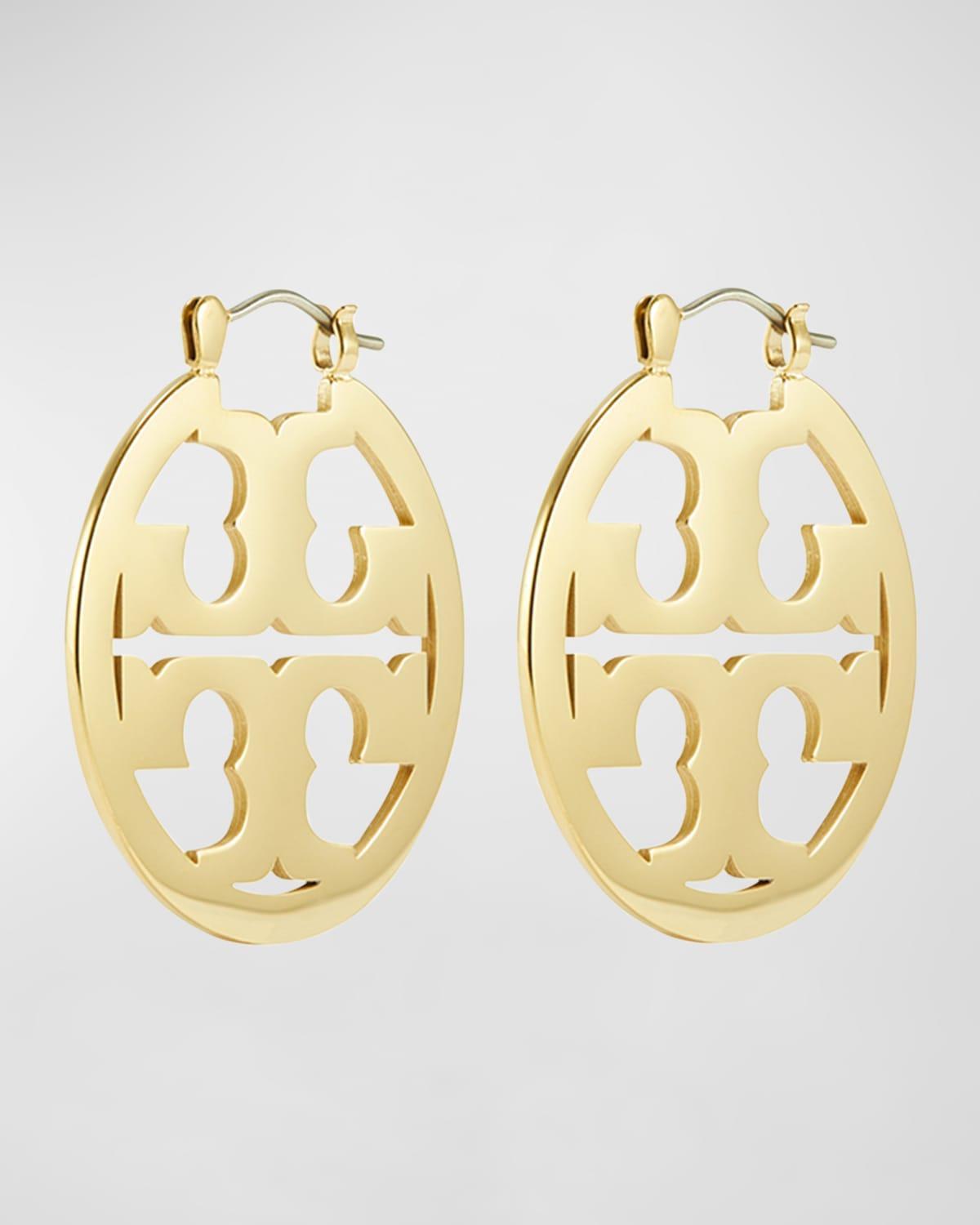 Tory Burch Small Miller Logo Hoop Earrings Product Image