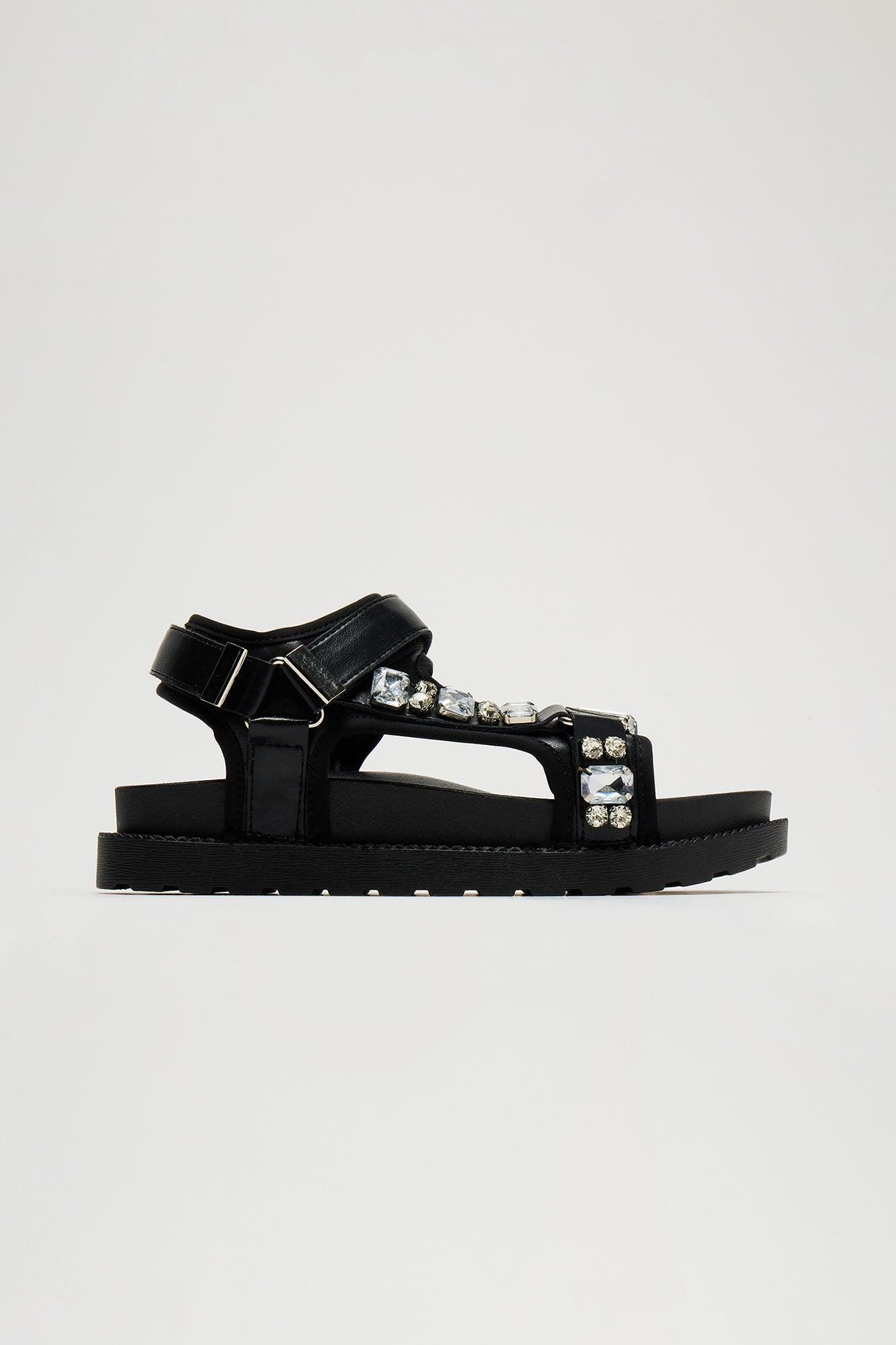 Camella Embellished Flat Sandals - Black product image