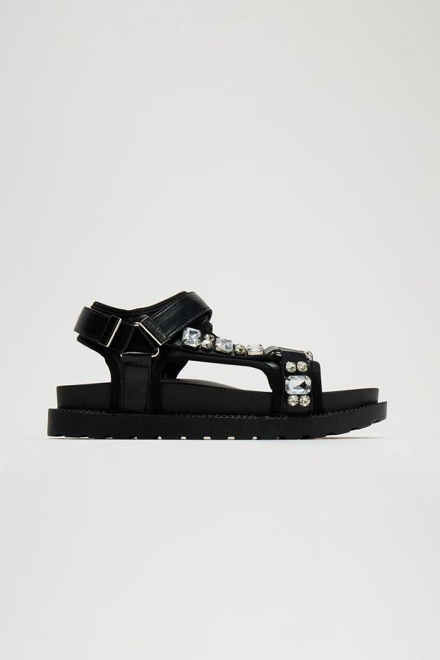 Camella Embellished Flat Sandals - Black Product Image