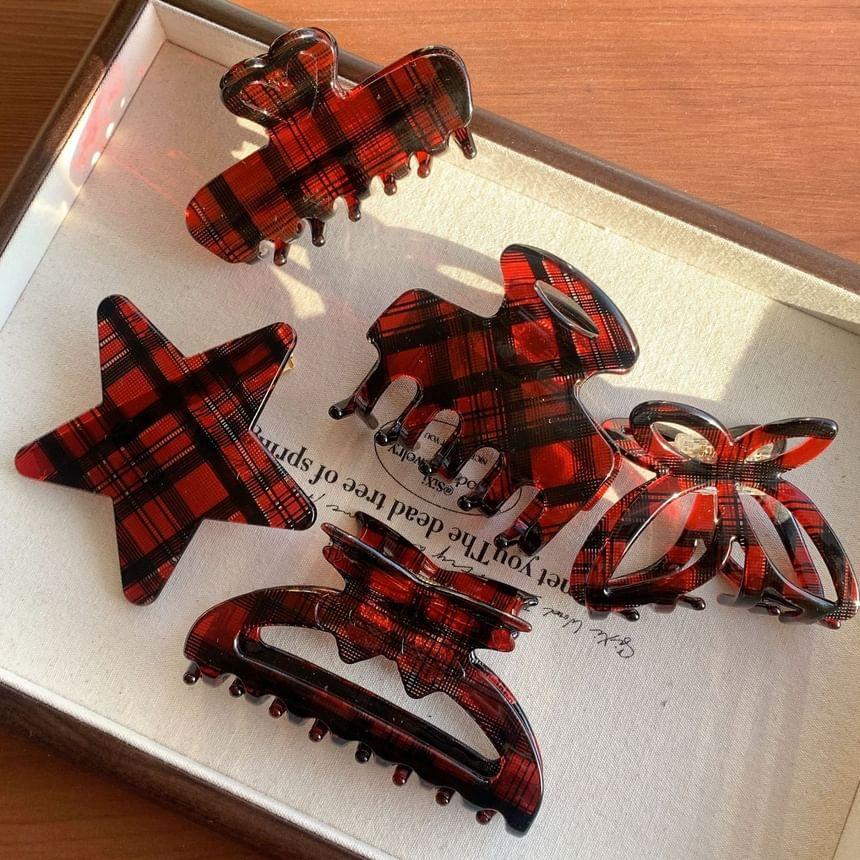 Plaid Hair Claw / Hair Clip Product Image