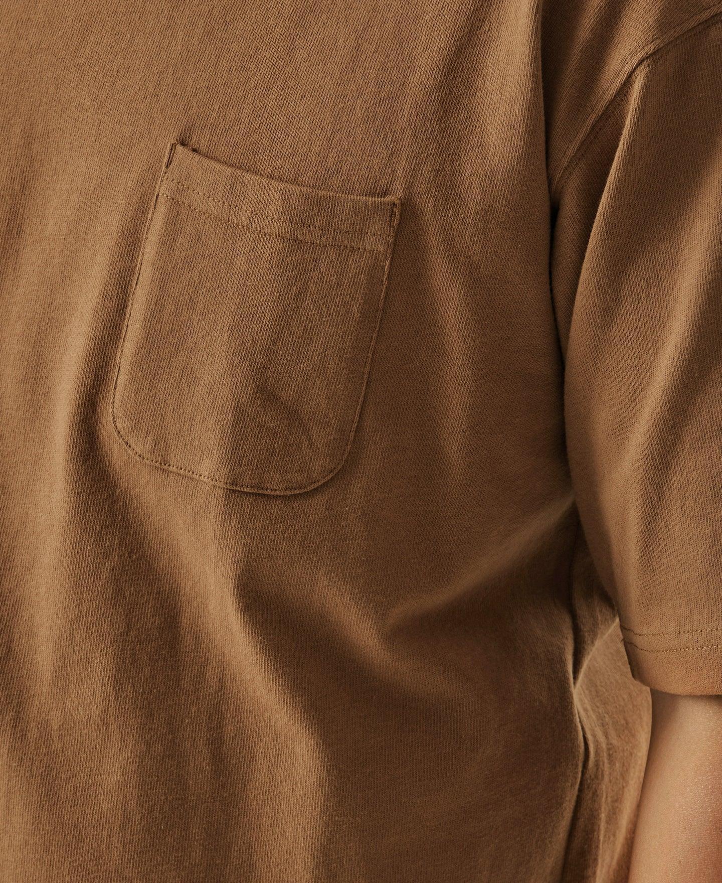 9.8 oz Cotton Classic Pocket T-Shirt - Light Brown　 Product Image