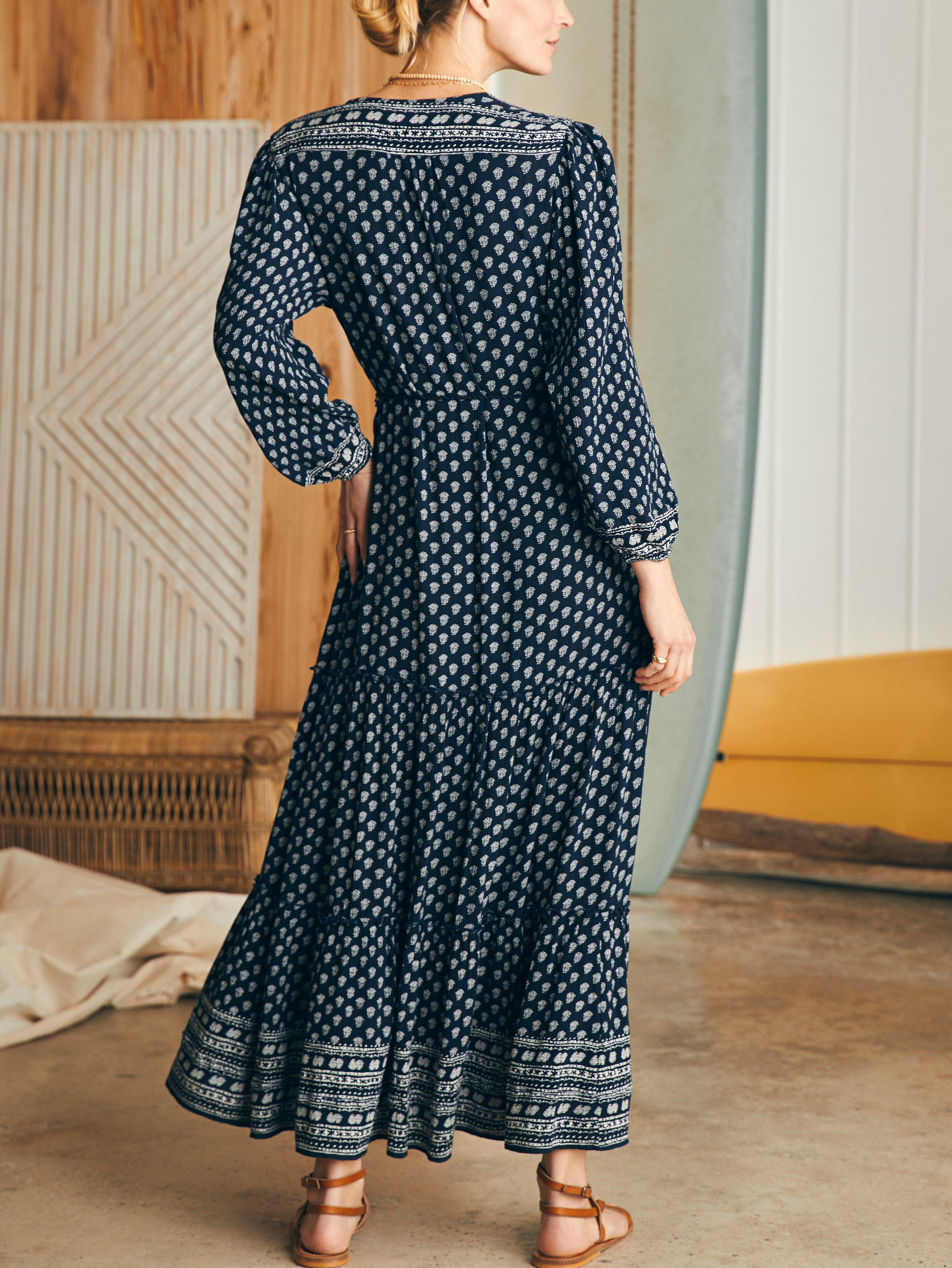 Orinda Long Sleeve Maxi Dress - Lotus Floral Print Product Image