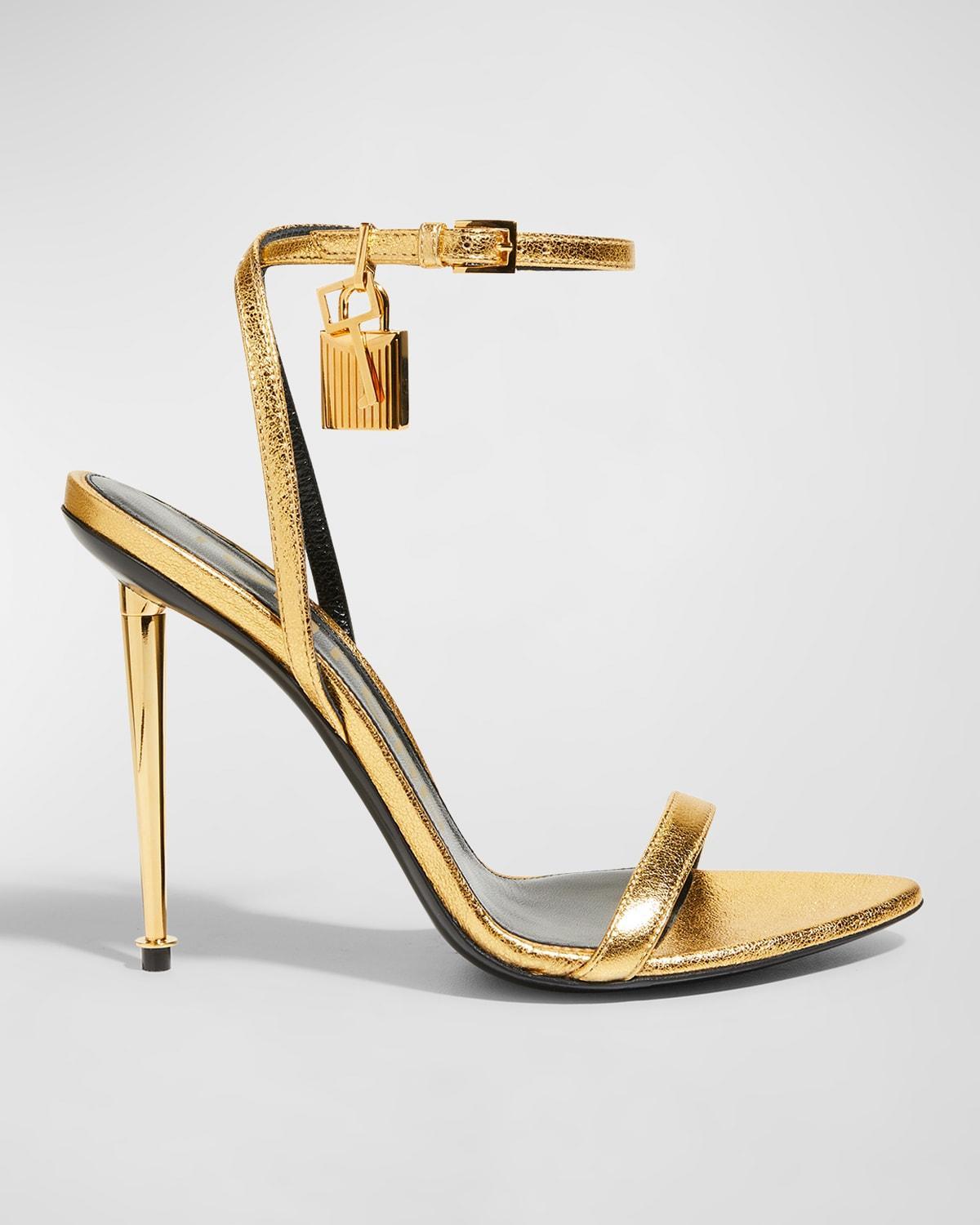 TOM FORD Padlock Naked Metallic Pointy Toe Sandal Product Image